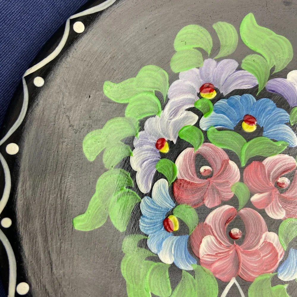 NEW Folk Art Hand Painted Poterry Plate Hungary Budapest